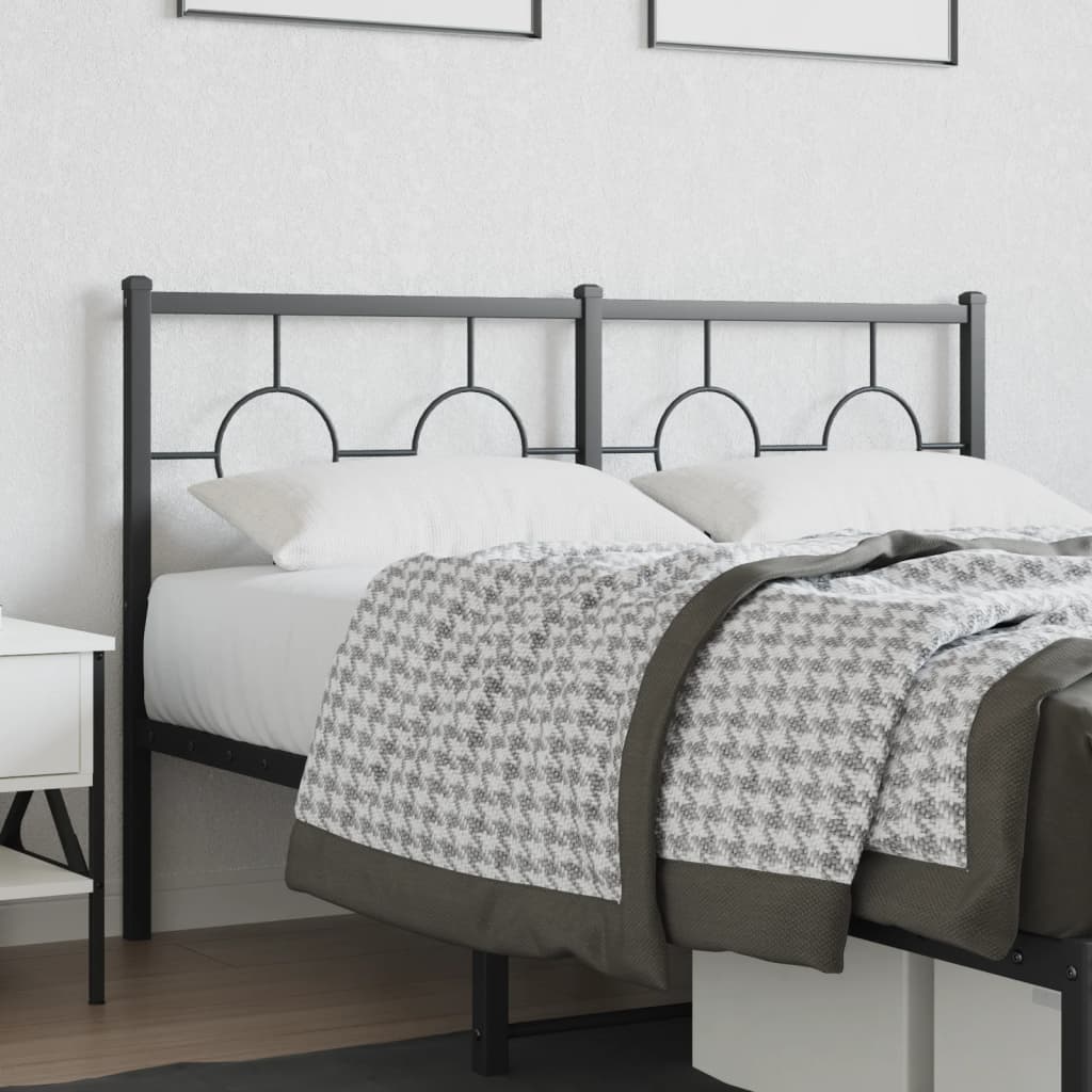 Metal Headboard Black 135 cm