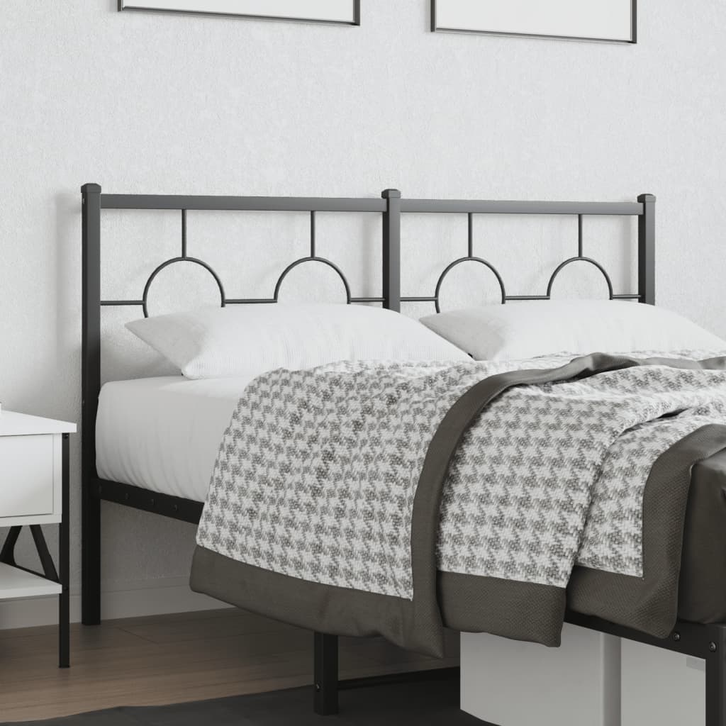 Metal Headboard Black 140 cm