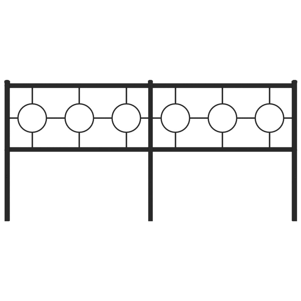 Metal Headboard Black 180 cm