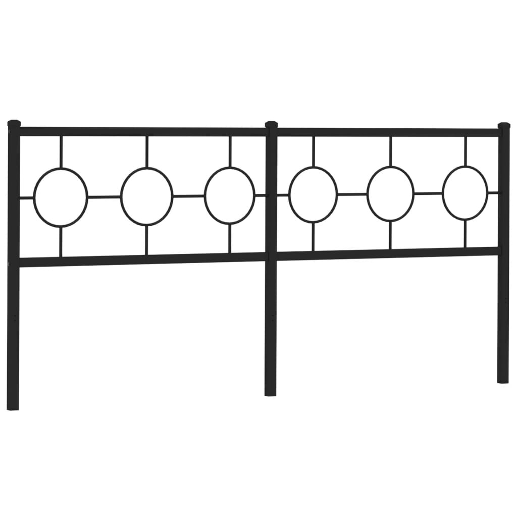Metal Headboard Black 180 cm
