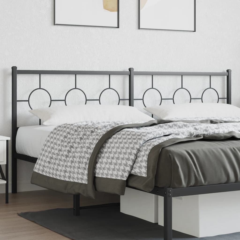 Metal Headboard Black 193 cm