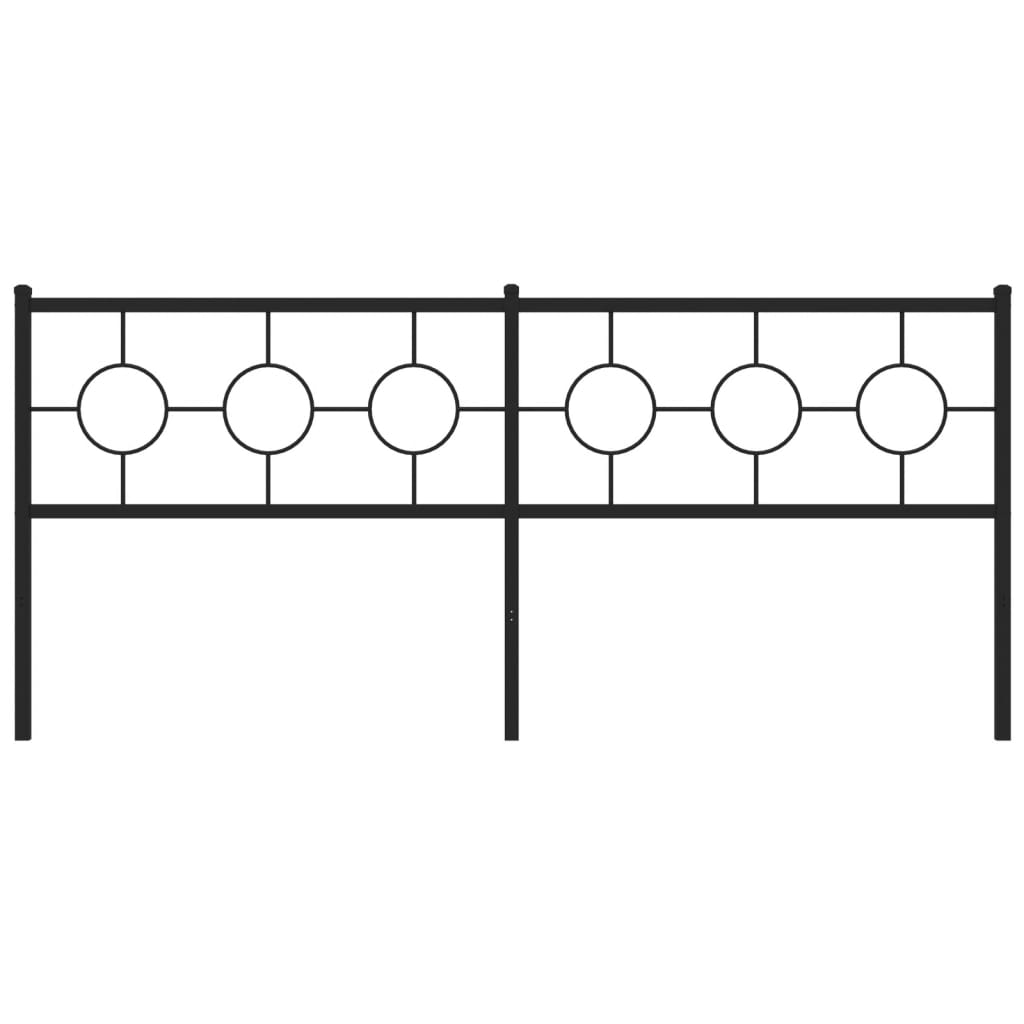 Metal Headboard Black 200 cm