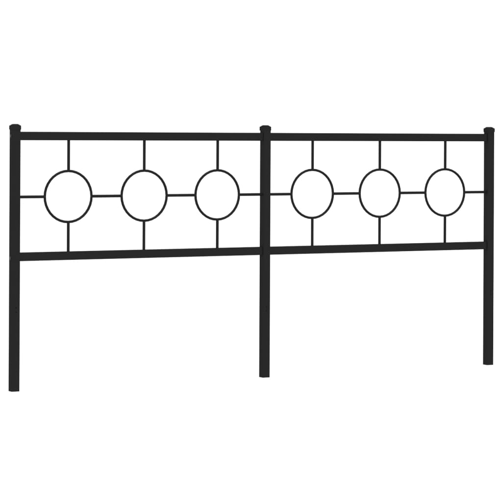 Metal Headboard Black 200 cm