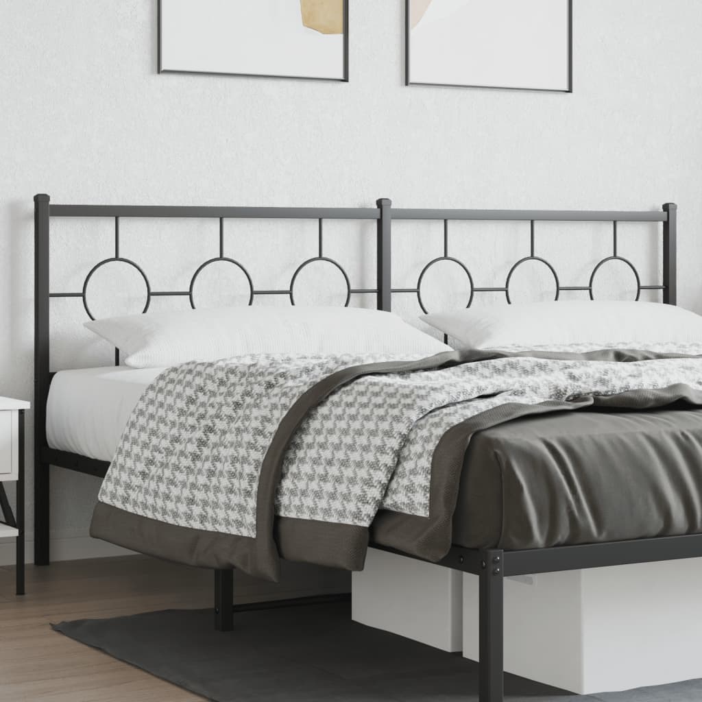 Metal Headboard Black 200 cm
