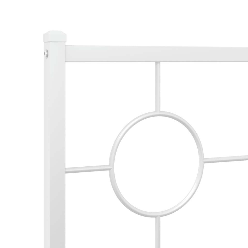 Metal Bed Frame without Mattress with Headboard White 183x213cm