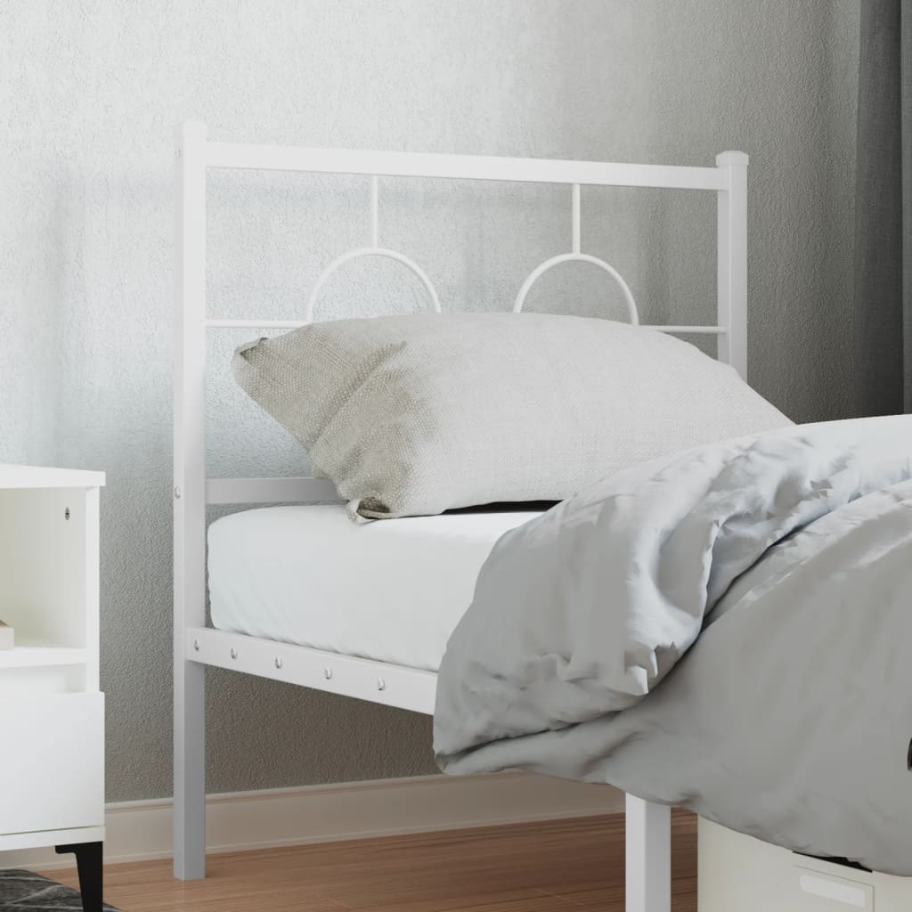 Metal Headboard White 80 cm