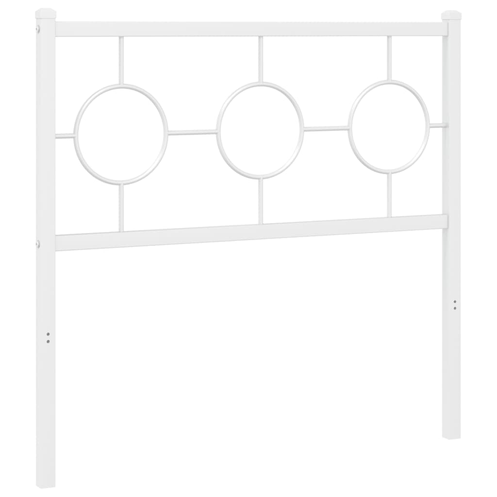 Metal Headboard White 90 cm