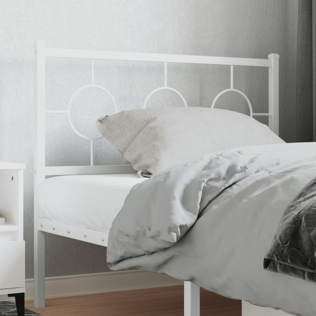 Metal Headboard White 100 cm