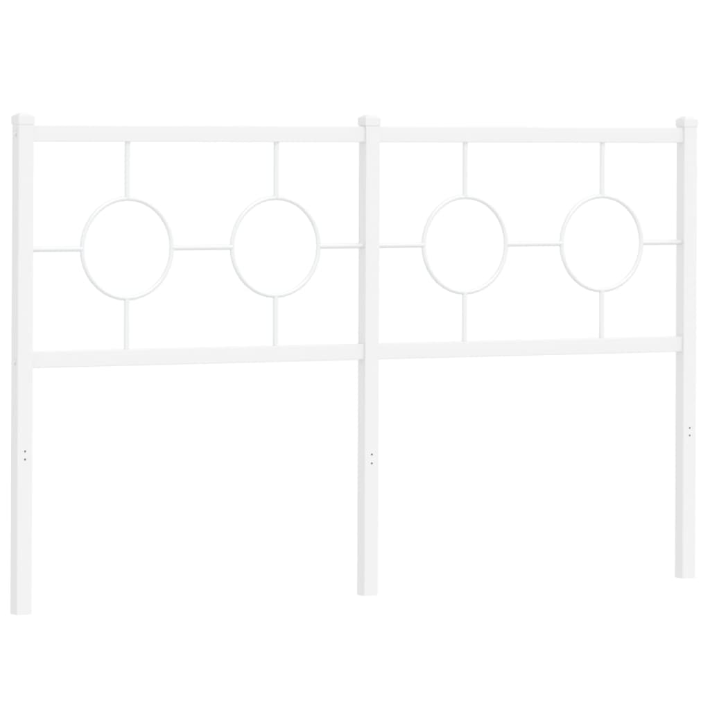 Metal Headboard White 135 cm