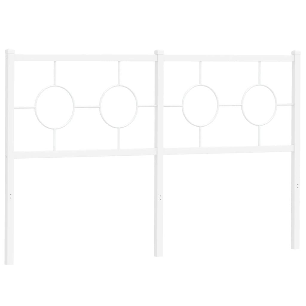 Metal Headboard White 140 cm