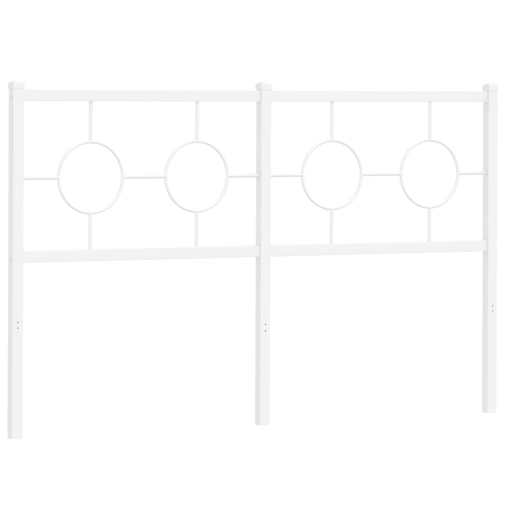 Metal Headboard White 140 cm