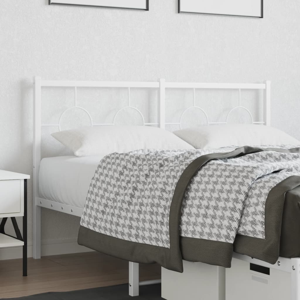Metal Headboard White 140 cm