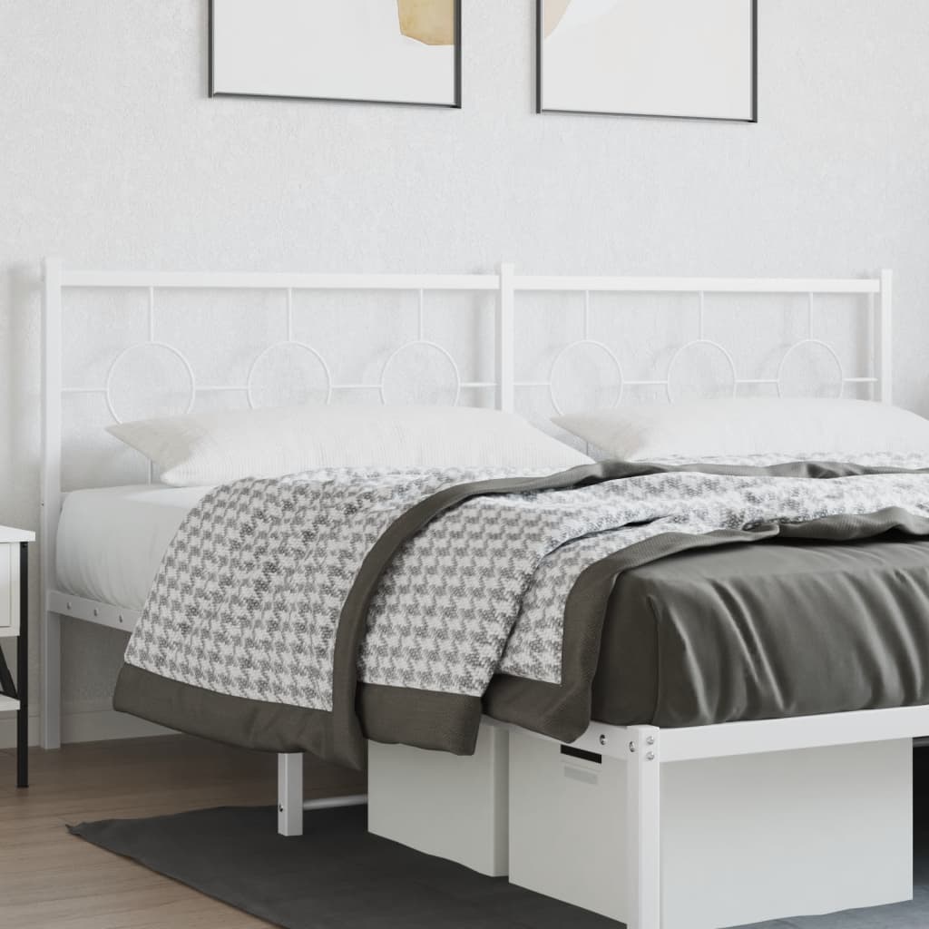 Metal Headboard White 193 cm
