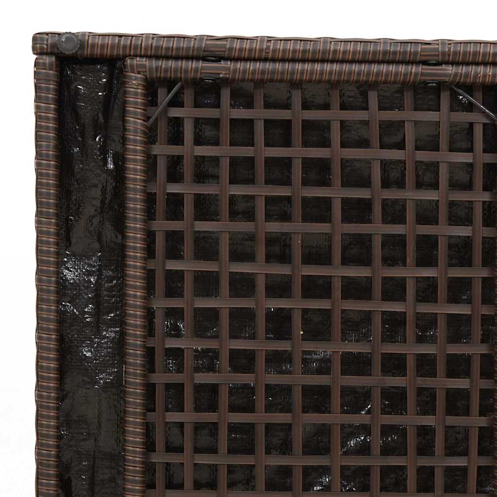 Cushion Box with Storage Brown 50 x 50 x 50 cm Poly Rattan