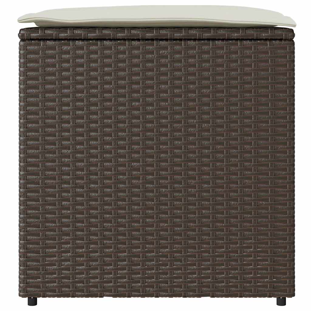 Cushion Box with Storage Brown 50 x 50 x 50 cm Poly Rattan