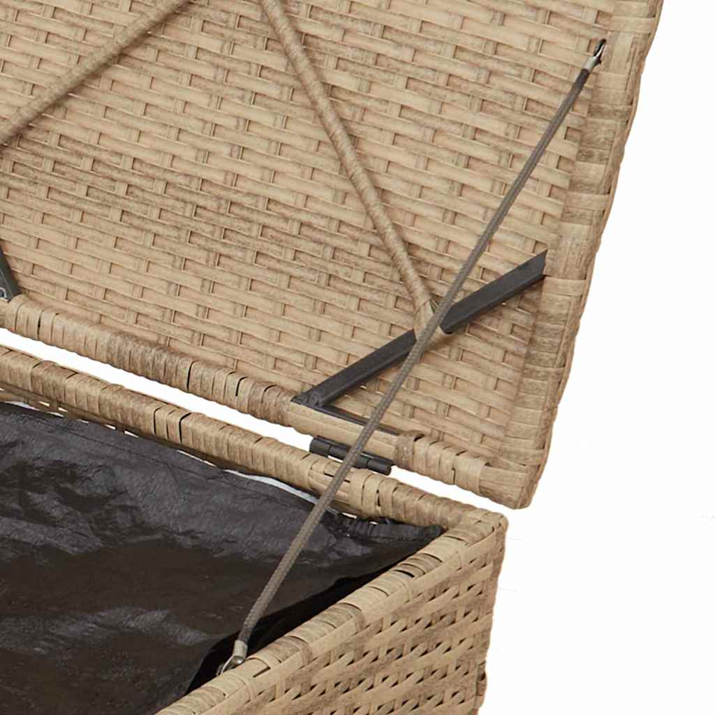 Cushion Box with Storage Beige 50 x 50 x 50 cm Poly Rattan