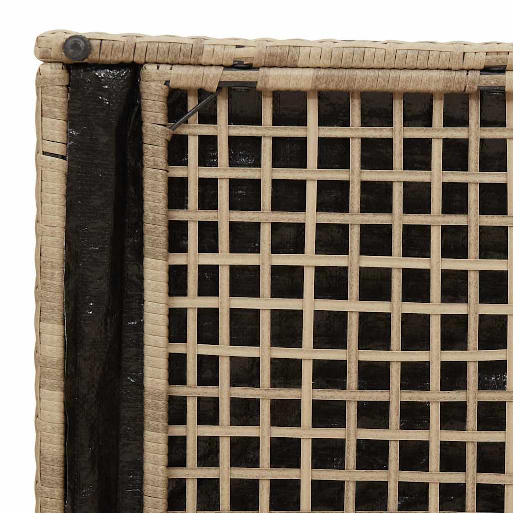 Cushion Box with Storage Beige 50 x 50 x 50 cm Poly Rattan