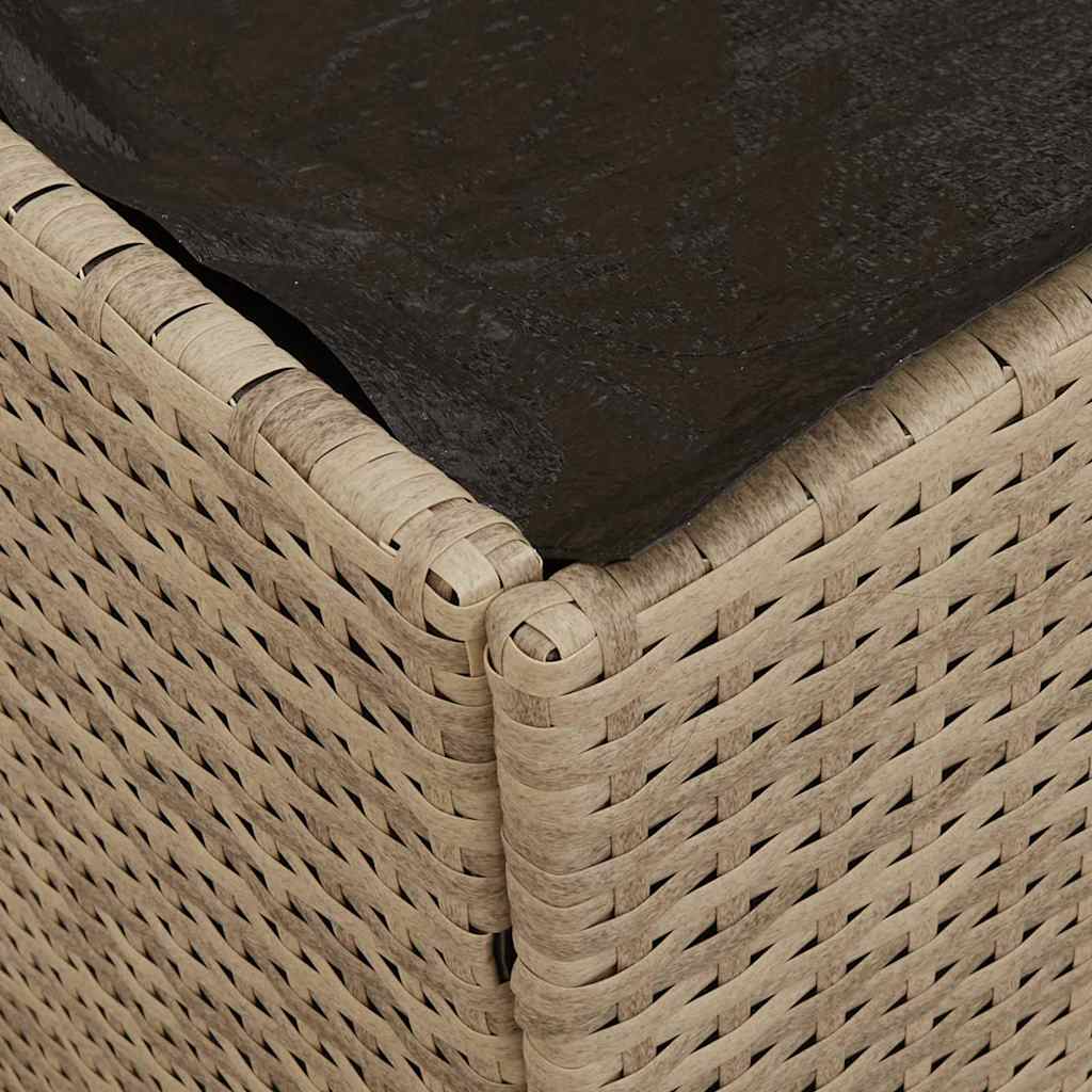 Cushion Box with Storage Beige 50 x 50 x 50 cm Poly Rattan