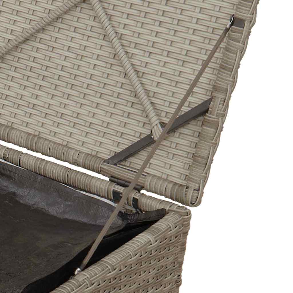 Cushion Box with Storage Light grey 50 x 50 x 50 cm Poly Rattan
