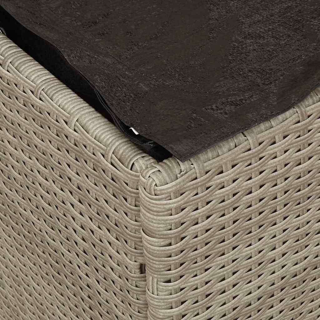 Cushion Box with Storage Light grey 50 x 50 x 50 cm Poly Rattan