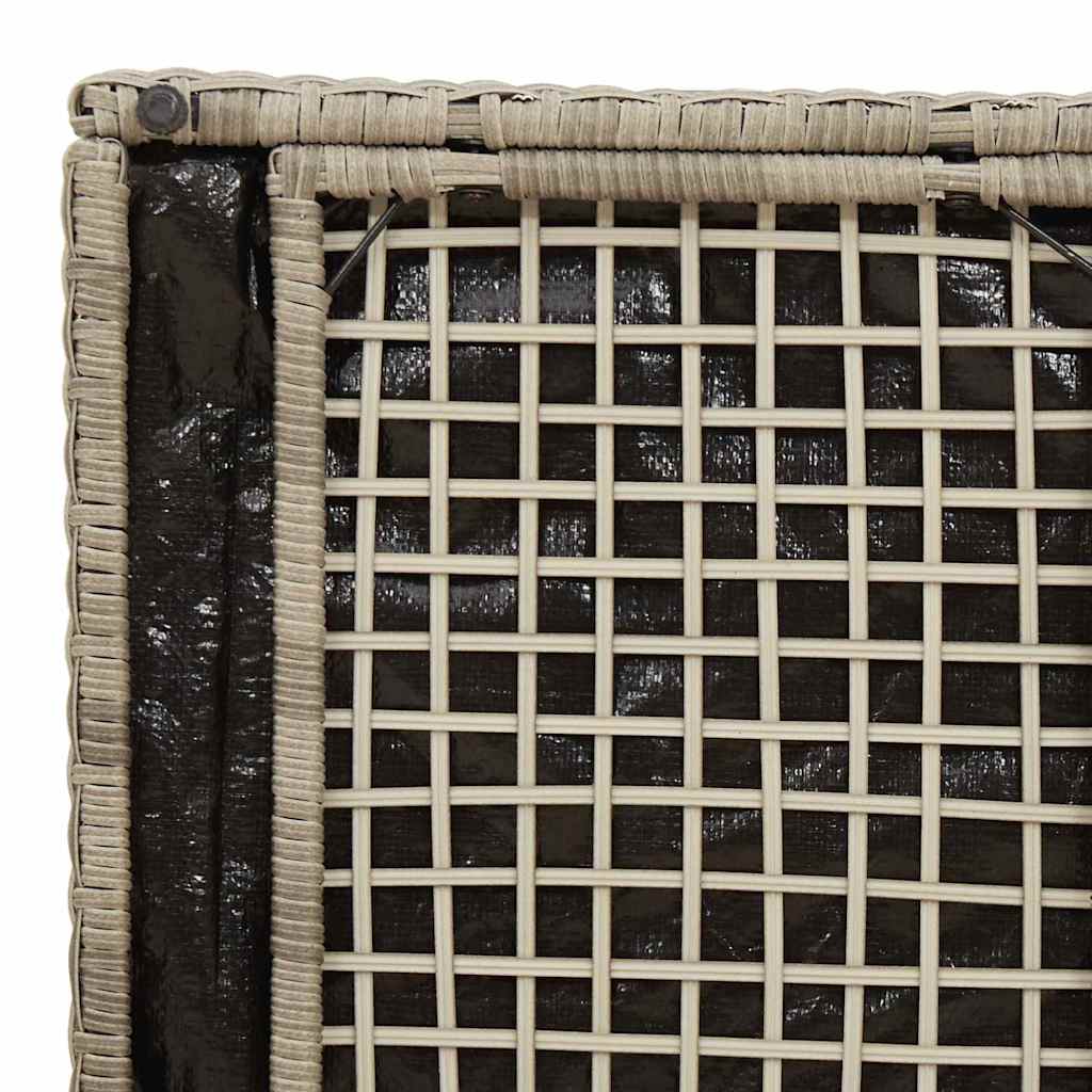 Cushion Box with Storage Light grey 50 x 50 x 50 cm Poly Rattan