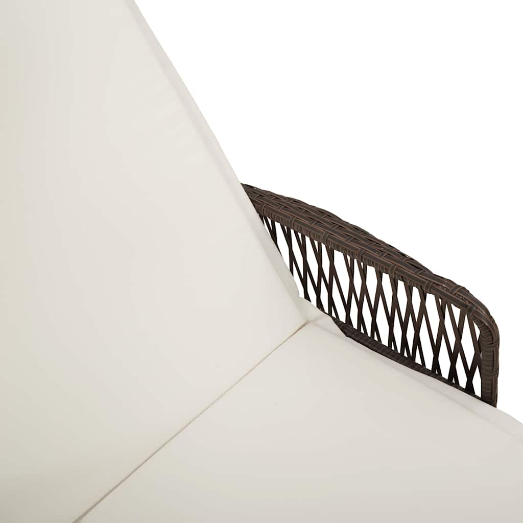 Sun lounger Reclining Brown 157 x 55 x 92cm Poly Rattan