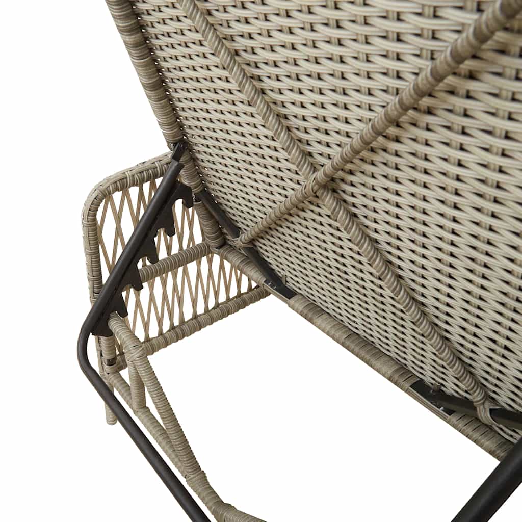 Sun lounger 2 pcs Light Grey 35 x 35 x 32cm Poly Rattan