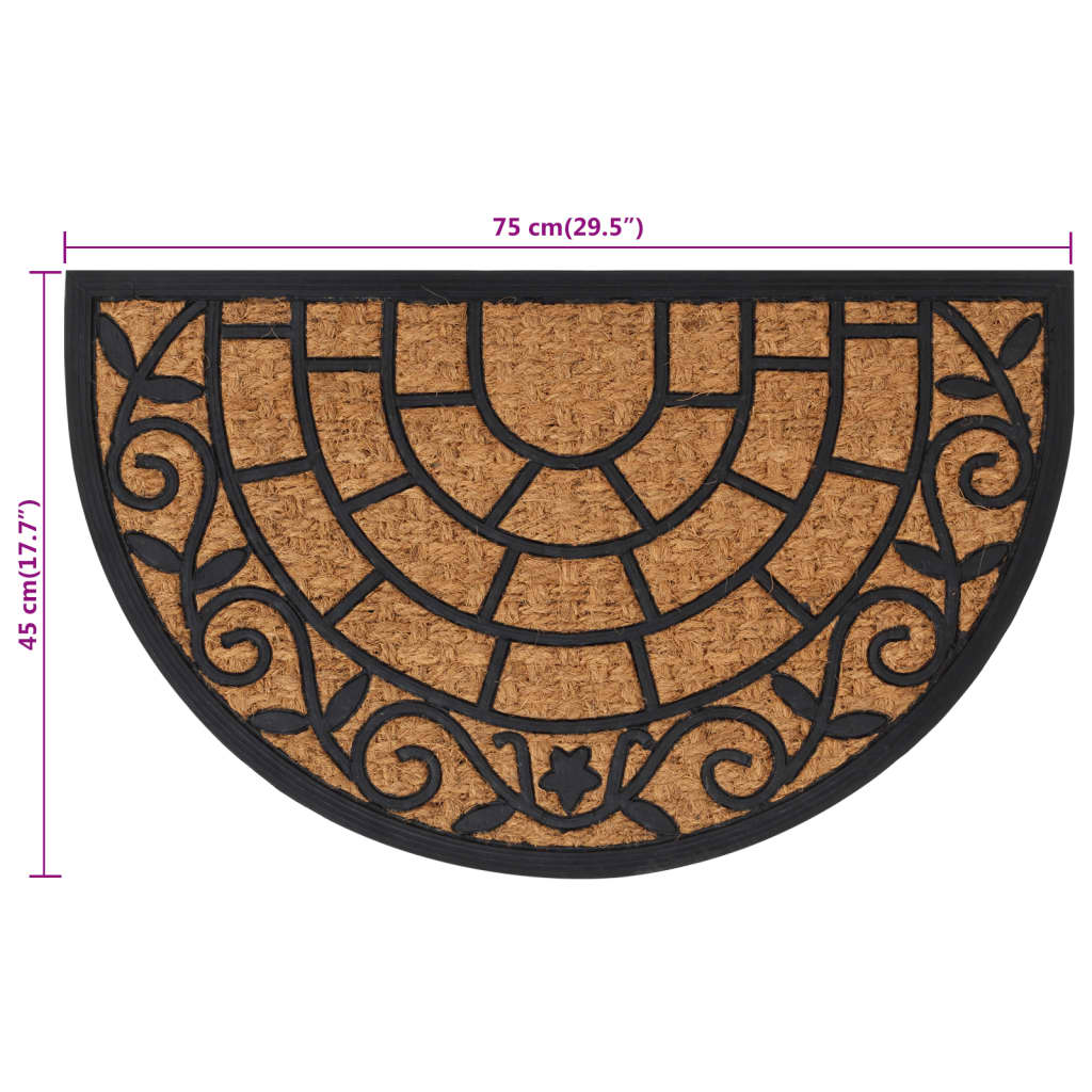 Door Mat Half Round 45X75 Cm Rubber And Coir