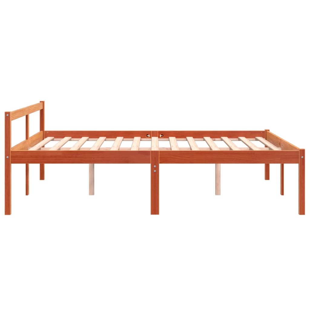 Senior Bed without Mattress Wax Brown 160x200 cm Solid Wood Pine