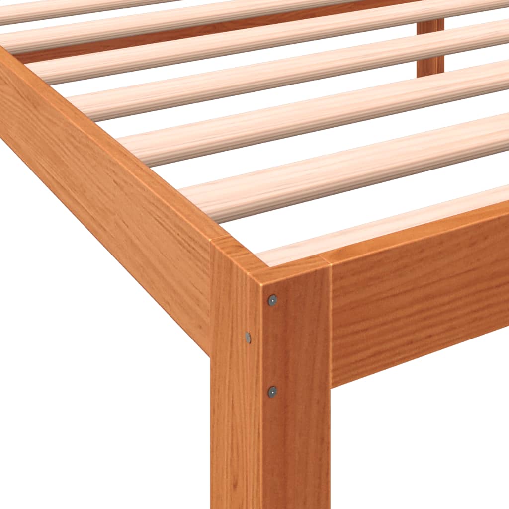 Bed Frame without Mattress Wax Brown 75x190 cm Small Single Solid Wood Pine