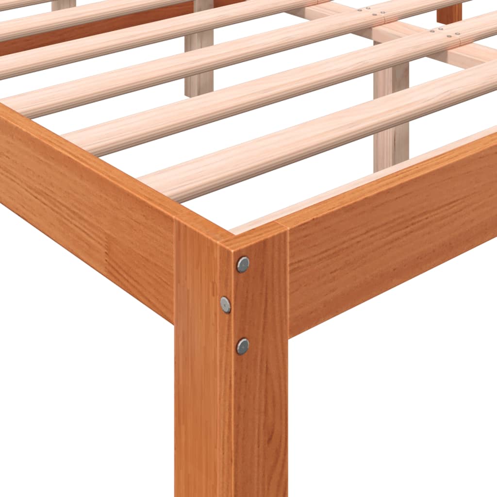 Bed Frame without Mattress Wax Brown 140x190 cm Solid Wood Pine