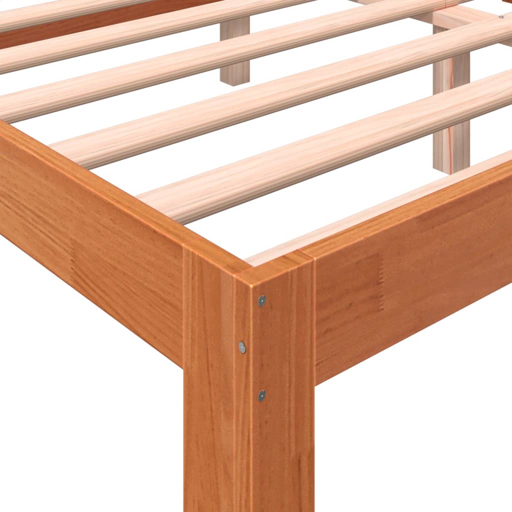 Bed Frame without Mattress Wax Brown 150x200 cm King Size Solid Wood Pine