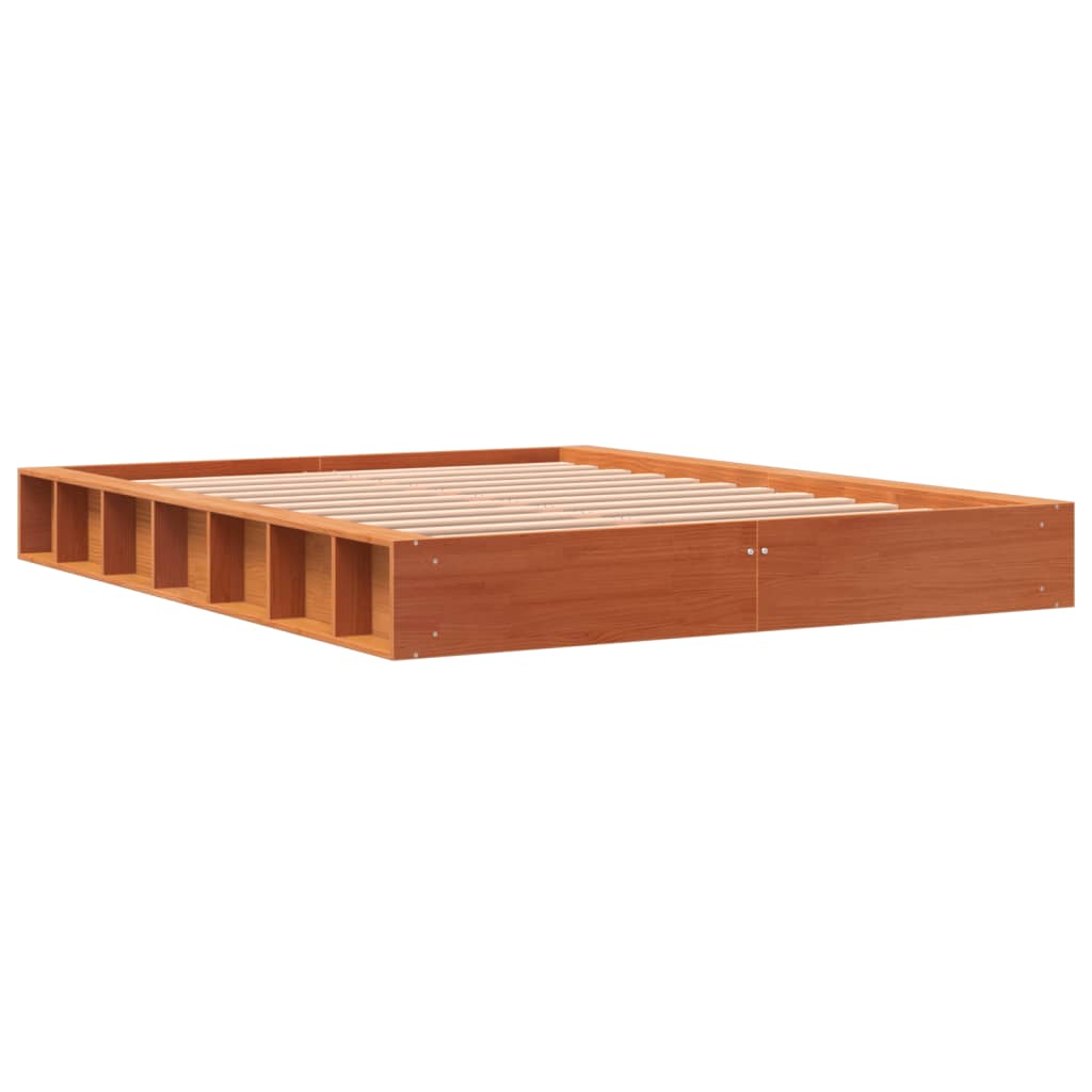 Bed Frame without Mattress Wax Brown 120x200 cm Solid Wood Pine