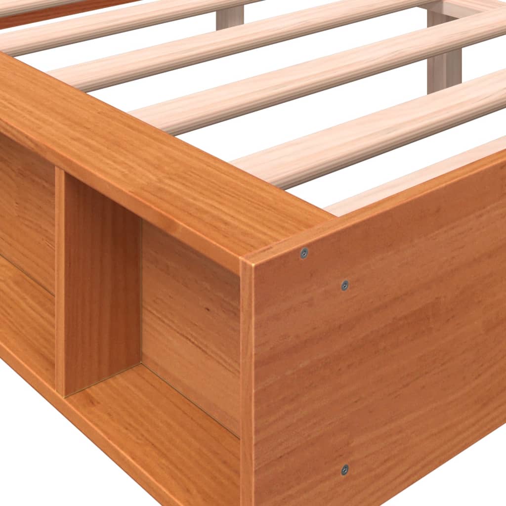 Bed Frame without Mattress Wax Brown 120x200 cm Solid Wood Pine