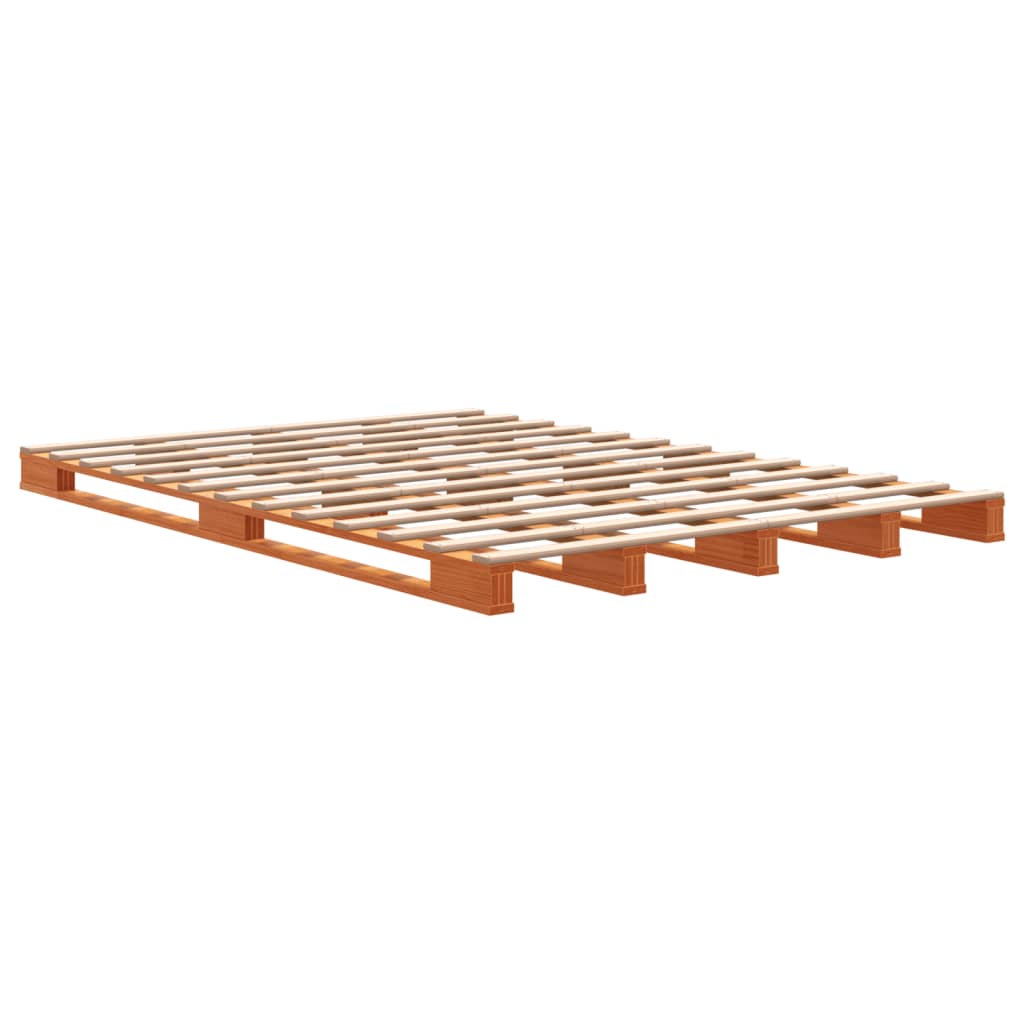 Pallet Bed without Mattress Wax Brown 140x200 cm Solid Wood Pine