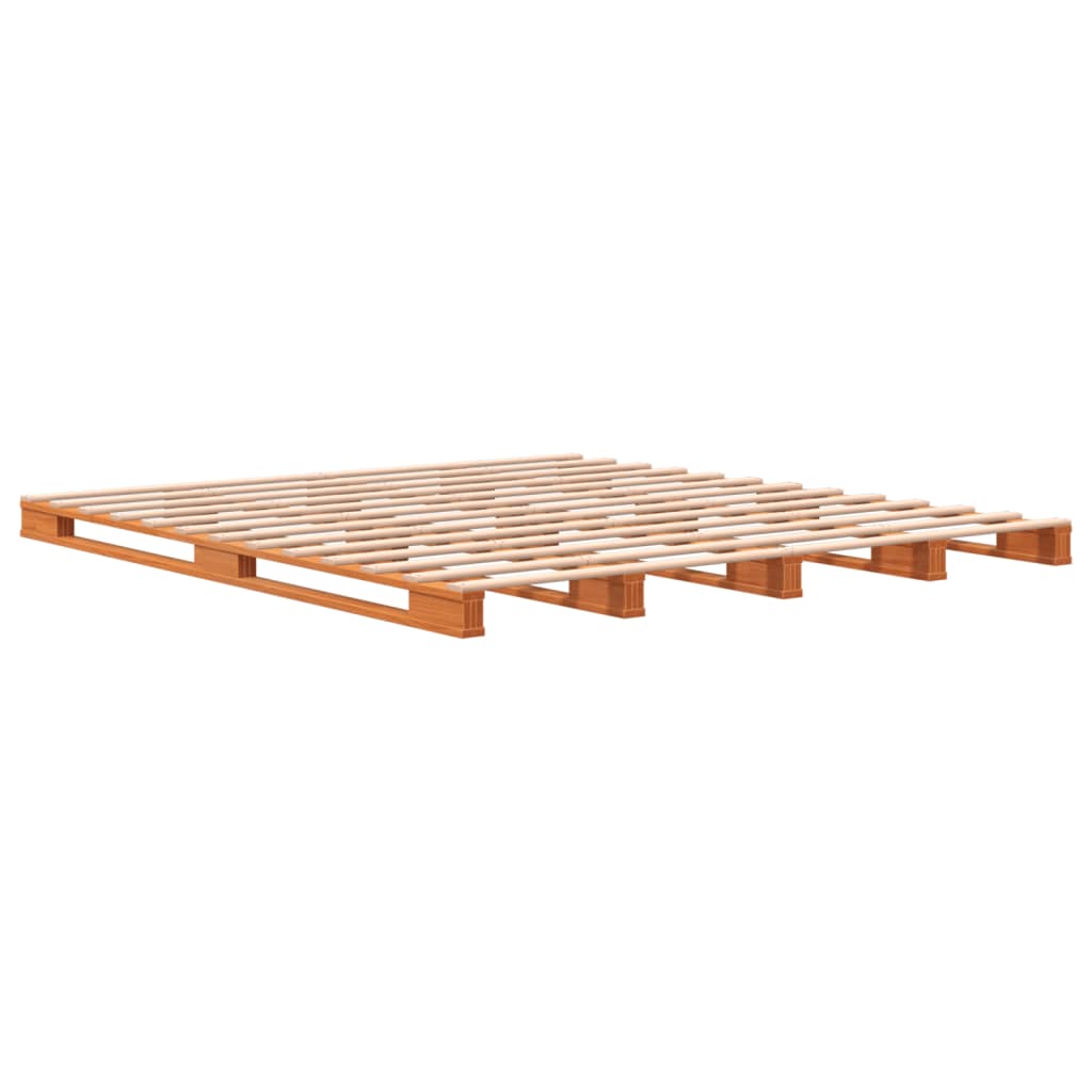 Pallet Bed without Mattress Wax Brown 180x200 cm Super King Solid Wood Pine