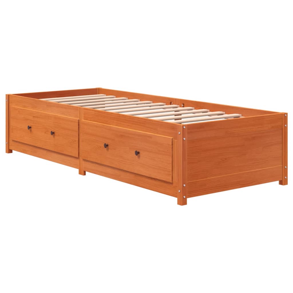 Day Bed without Mattress Wax Brown 90x200 cm Solid Wood Pine