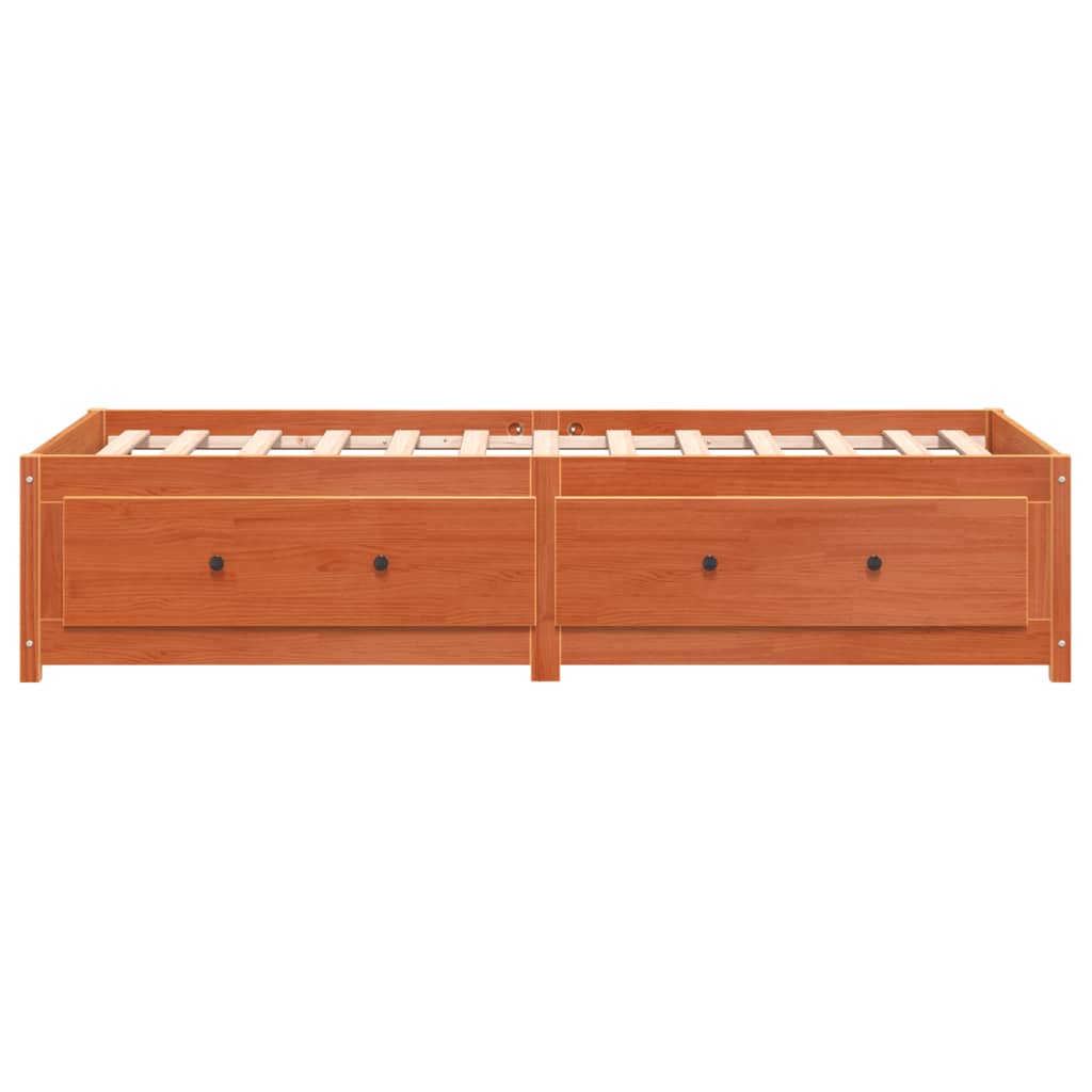 Day Bed without Mattress Wax Brown 90x200 cm Solid Wood Pine