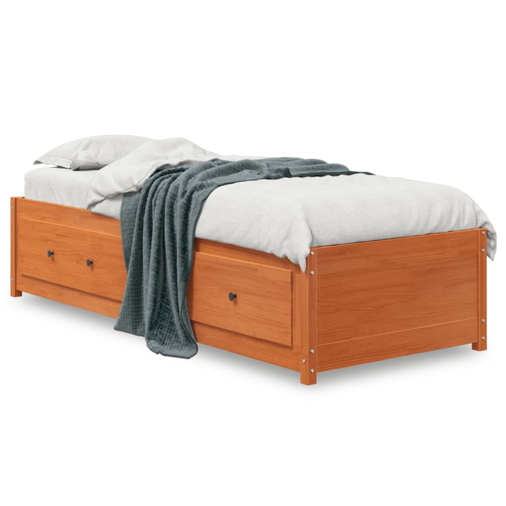 Day Bed without Mattress Wax Brown 90x190 cm Single Solid Wood Pine