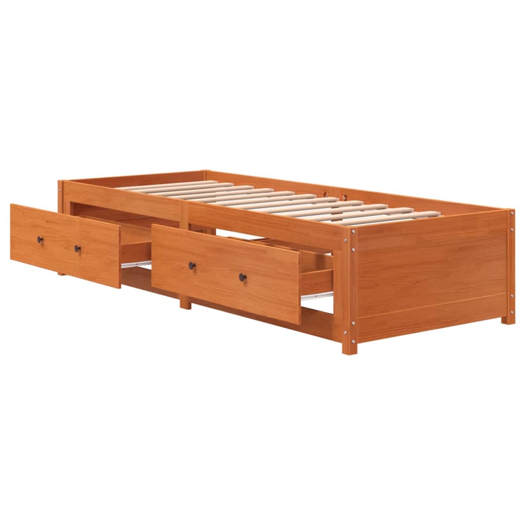 Day Bed without Mattress Wax Brown 90x190 cm Single Solid Wood Pine