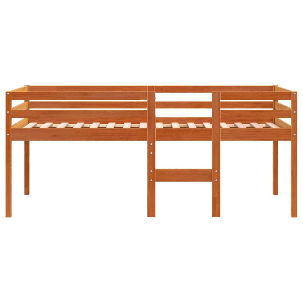 High Sleeper Bed without Mattress Wax Brown 90x200 cm Solid Wood