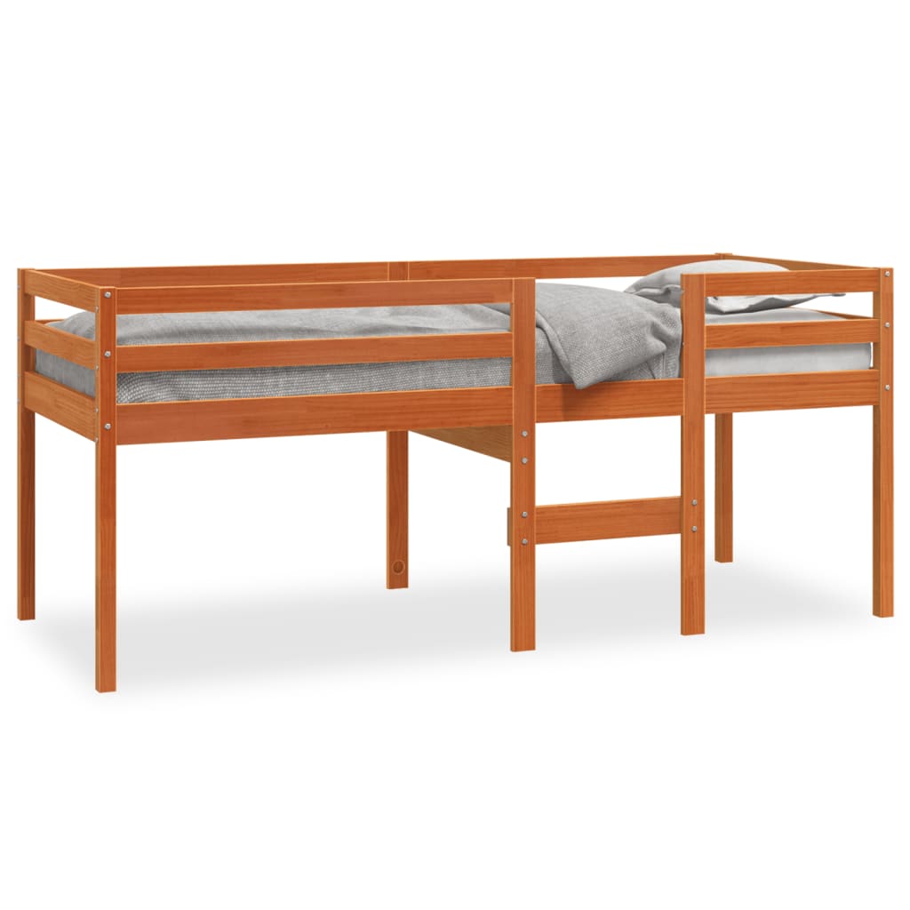 High Sleeper Bed without Mattress Wax Brown 80x200 cm Solid Wood