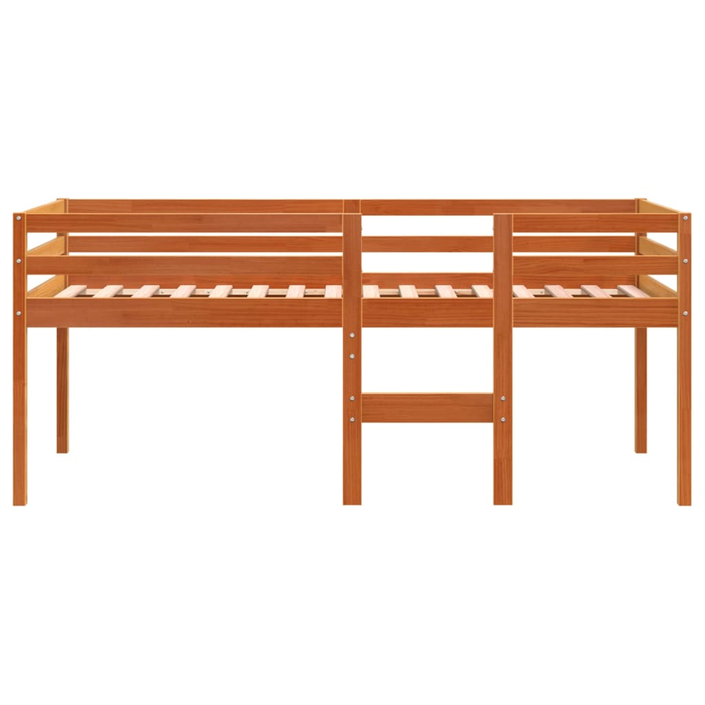 High Sleeper Bed without Mattress Wax Brown 75x190 cm Small Single Solid Wood