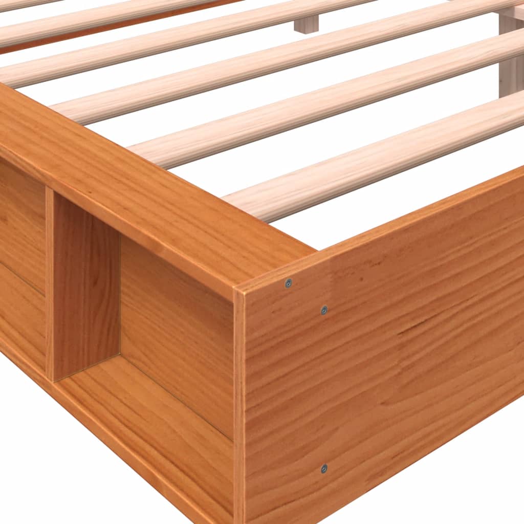Bed Frame without Mattress Wax Brown 180x200 cm Super King Solid Wood Pine
