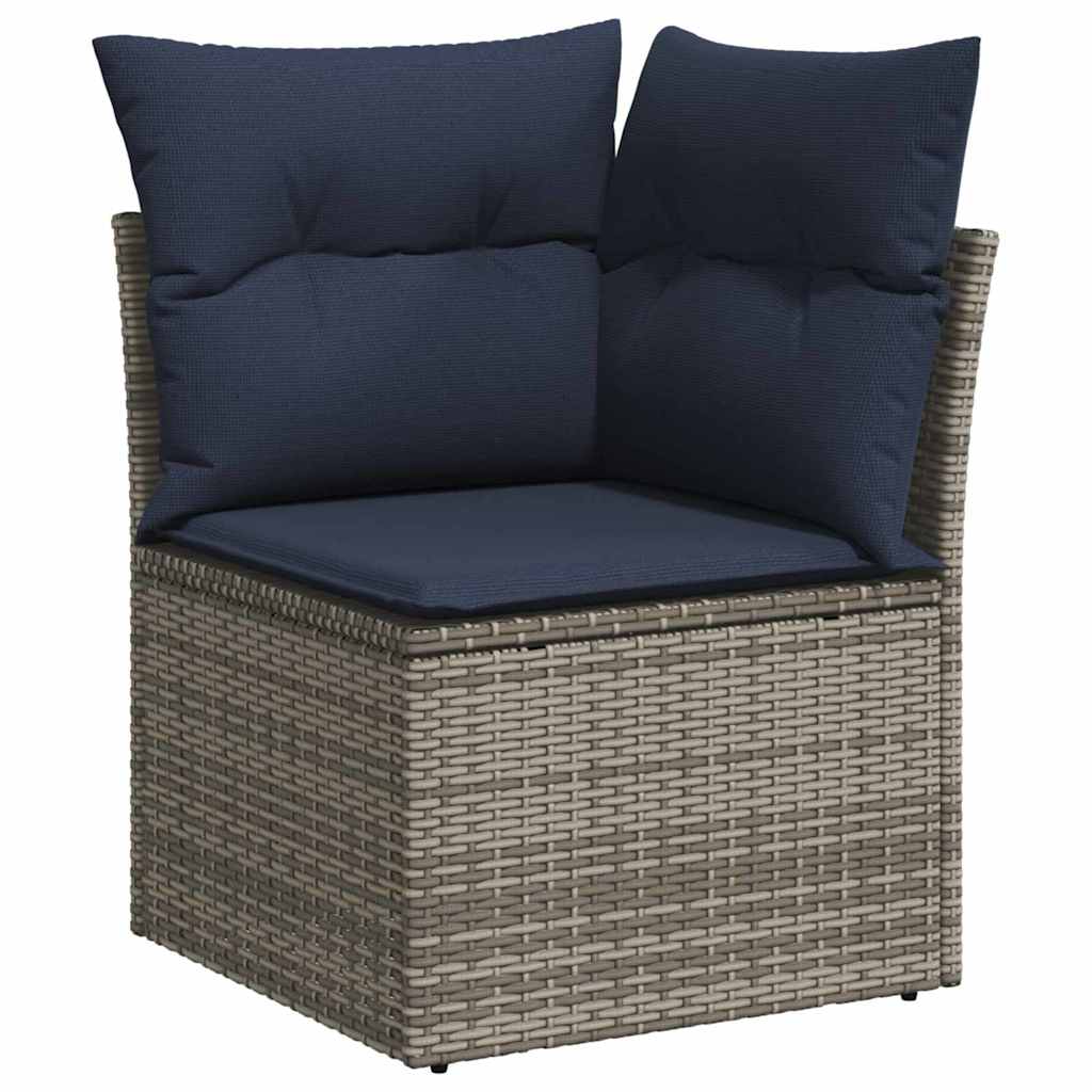 Garden Sofa with Cushion Grey 62 x 62 x 69cm Poly Rattan