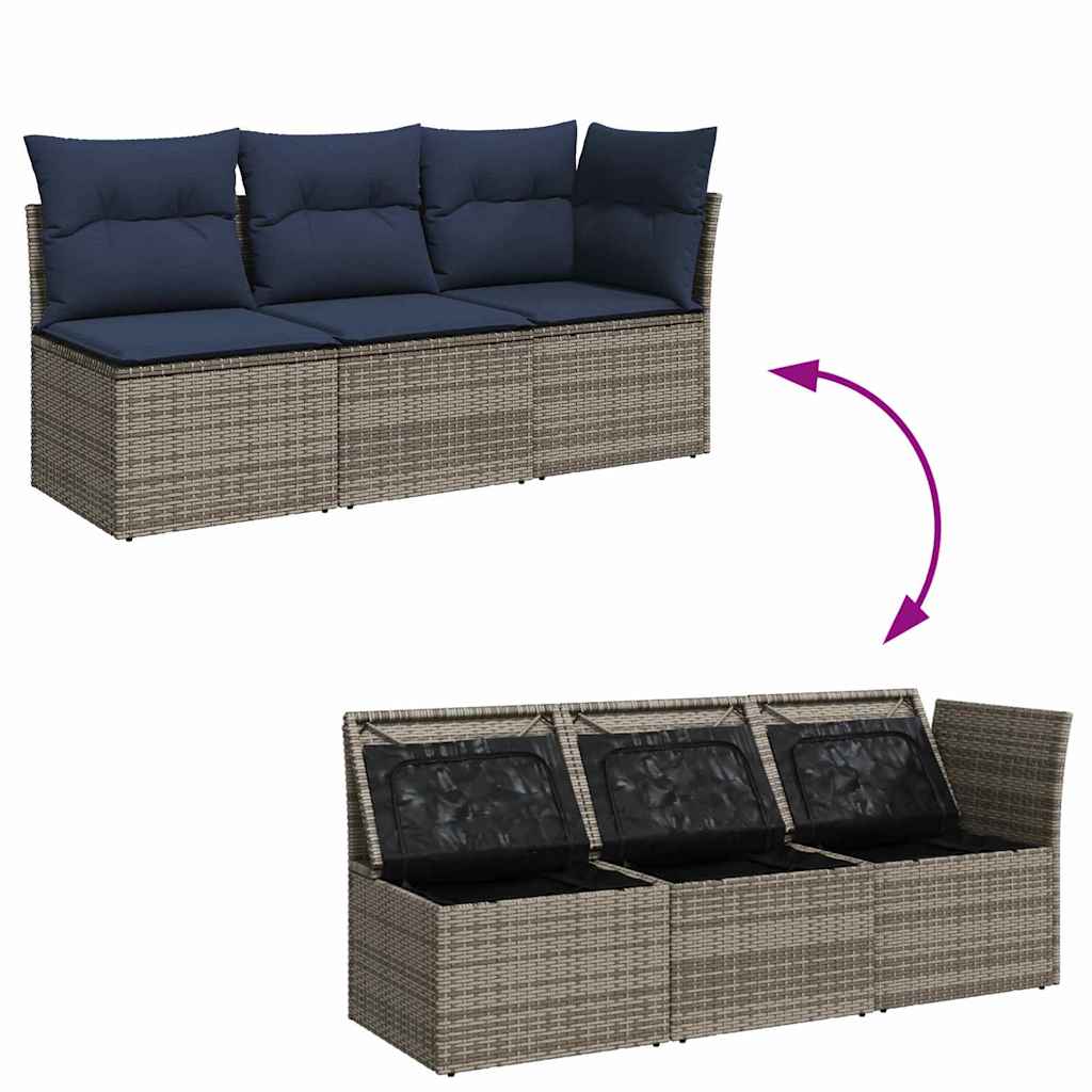 Garden Sofa 8 pcs Grey and beige 172 x 62 x 69 cm Poly rattan