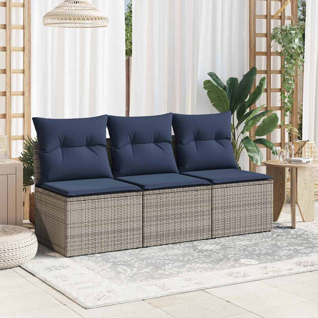 Garden Sofa 7 pcs Grey and beige 165 x 62 x 69 cm Poly rattan