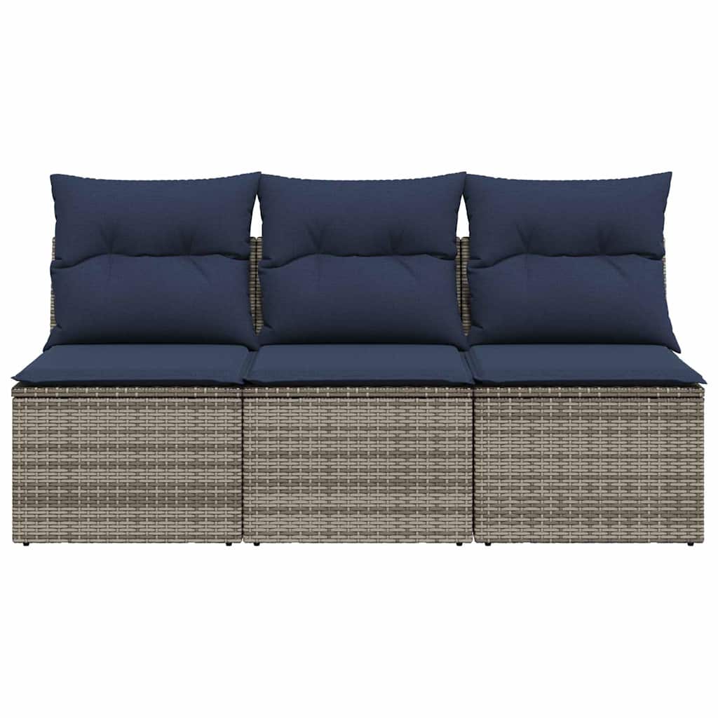Garden Sofa 7 pcs Grey and beige 165 x 62 x 69 cm Poly rattan