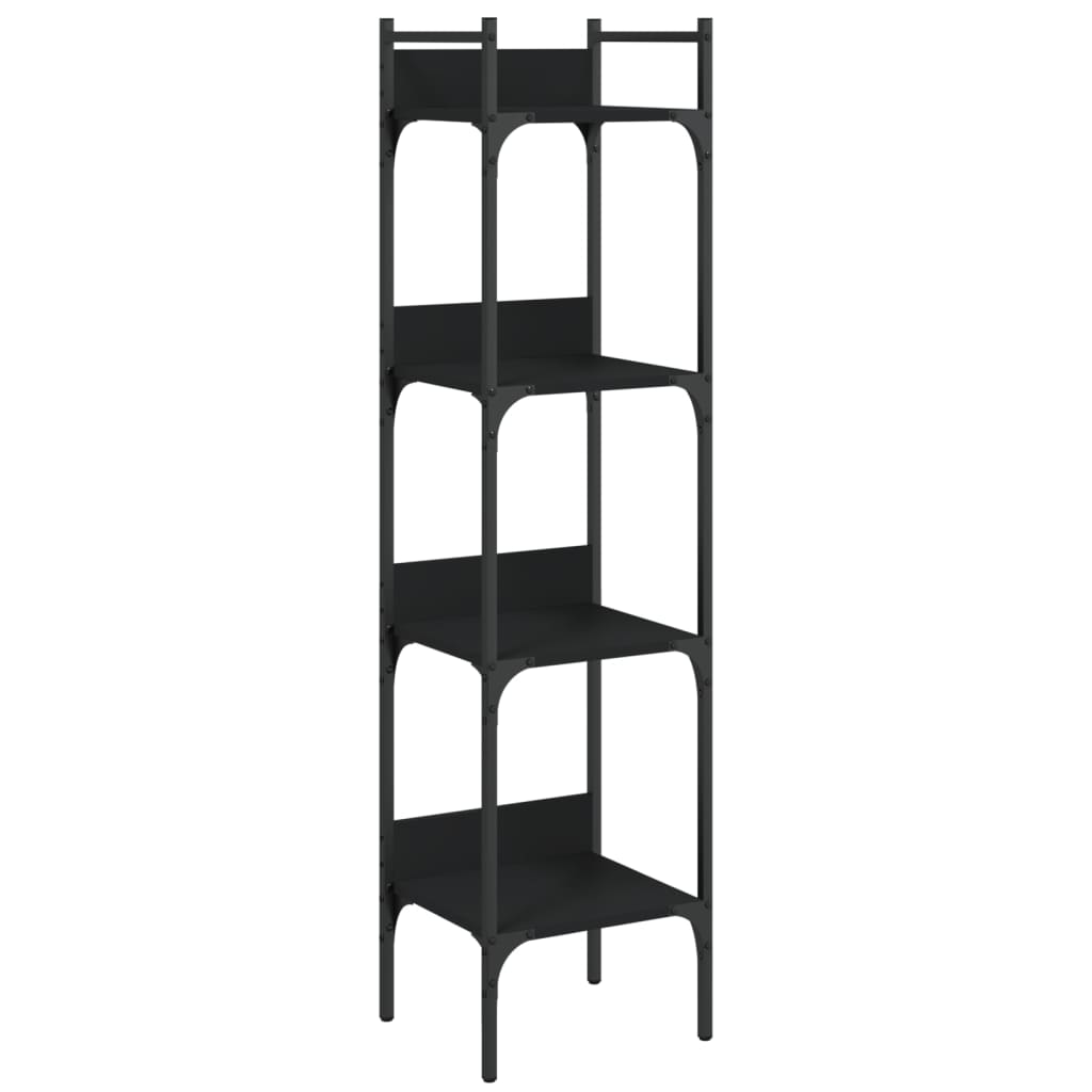 Bookshelf 4-Tier Black 35x30x138.5 cm Engineered Wood