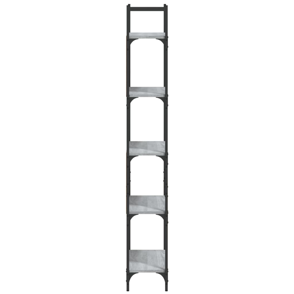 Bookshelf 5-Tier Grey Sonoma 60.5x24x166.5 cm Engineered Wood